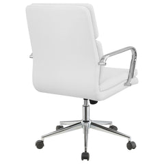 Ximena Upholstered Adjustable Mid Back Office Chair White