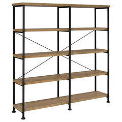Best Furniture Outlet - Coaster - Analiese 63-inch 4-shelf Double Bookshelf Mango - 801853