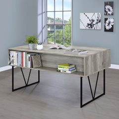 Analiese 63-inch 4-drawer Writing Desk Grey Driftwood