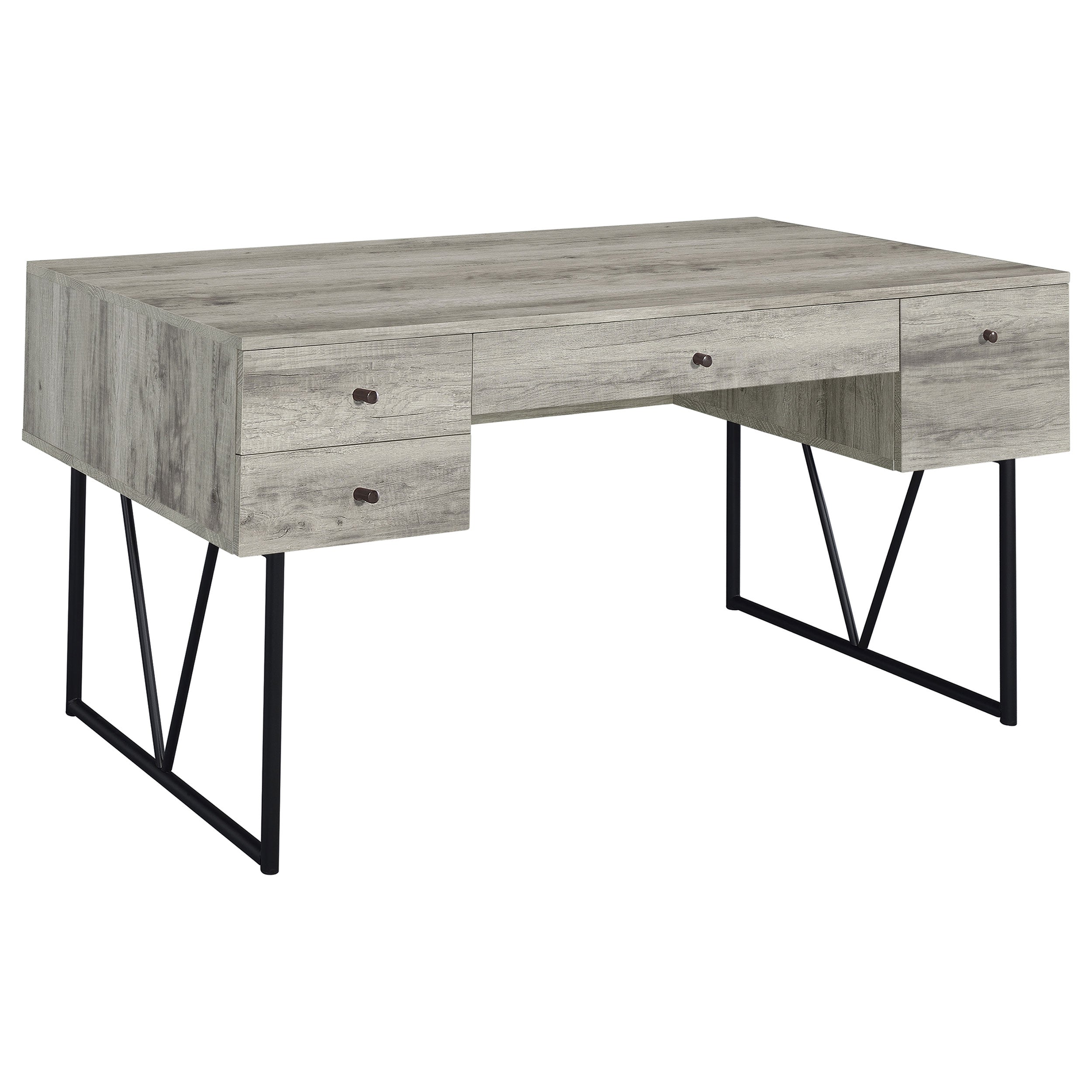 Best Furniture Outlet - Coaster - Analiese 63-inch 4-drawer Writing Desk Grey Driftwood - 801999