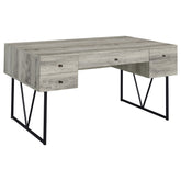 Best Furniture Outlet - Coaster - Analiese 63-inch 4-drawer Writing Desk Grey Driftwood - 801999