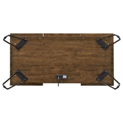 Sheeran 47-inch Writing Desk with Storage Rustic Amber