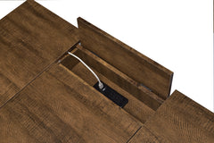 Sheeran 47-inch Writing Desk with Storage Rustic Amber