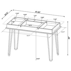 Sheeran 47-inch Writing Desk with Storage Rustic Amber