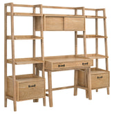 Best Furniture Outlet - Coaster - Fabian 4-piece Computer Desk and Bookshelf Set Distressed Light Brown - 802041-SET