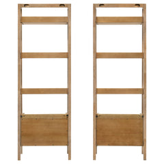 Fabian 2-piece 4-shelf Bookshelf with Drawer Distressed Light Brown