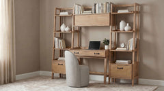 Fabian Bookshelf Bridge with Cubbies Distressed Light Brown