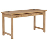 Best Furniture Outlet - Coaster - Vermes 55-inch 3-drawer Writing Desk with Power Outlet Light Ash - 802061