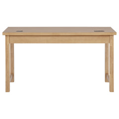 Vermes 55-inch 3-drawer Writing Desk with Power Outlet Light Ash