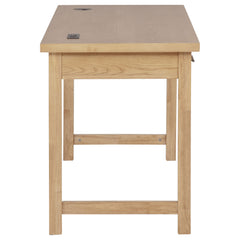 Vermes 55-inch 3-drawer Writing Desk with Power Outlet Light Ash