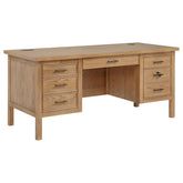 Best Furniture Outlet - Coaster - Vermes 66-inch 7-drawer Computer Desk with Power Outlet Light Ash - 802062