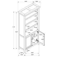 Vermes 72-inch 2-door Home Office Cabinet Bookcase Light Ash