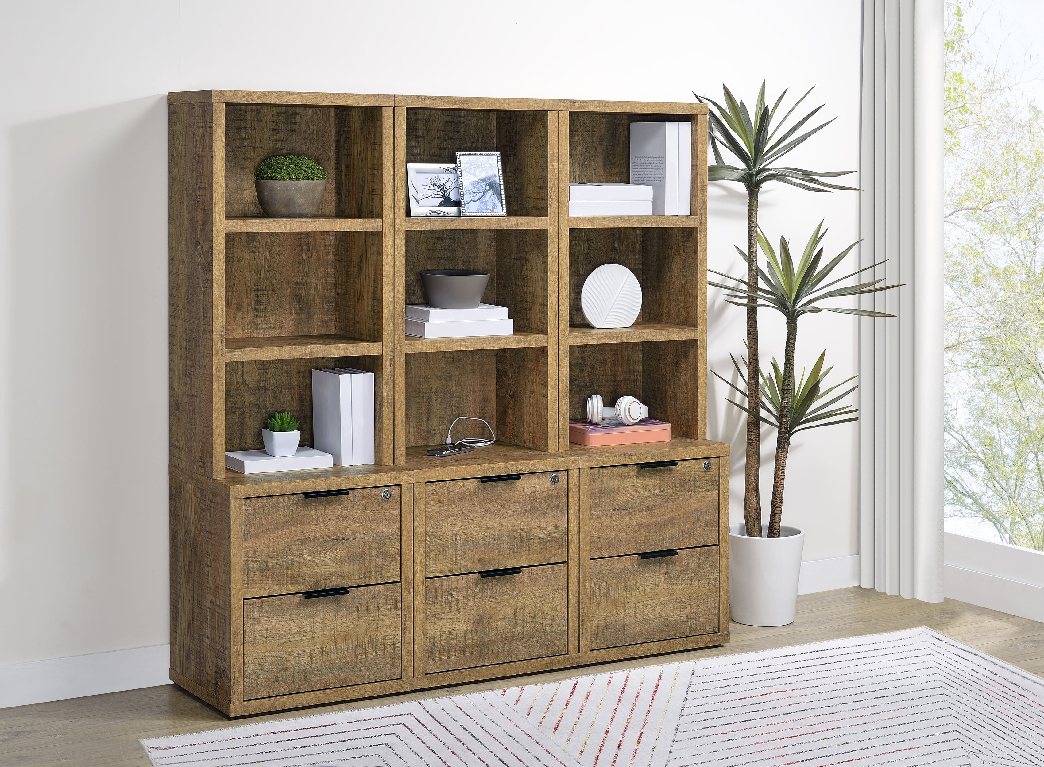 Best Furniture Outlet - Coaster - Westpark 3-piece Wall Unit Bookcase Set with USB Mango - 802693-S3
