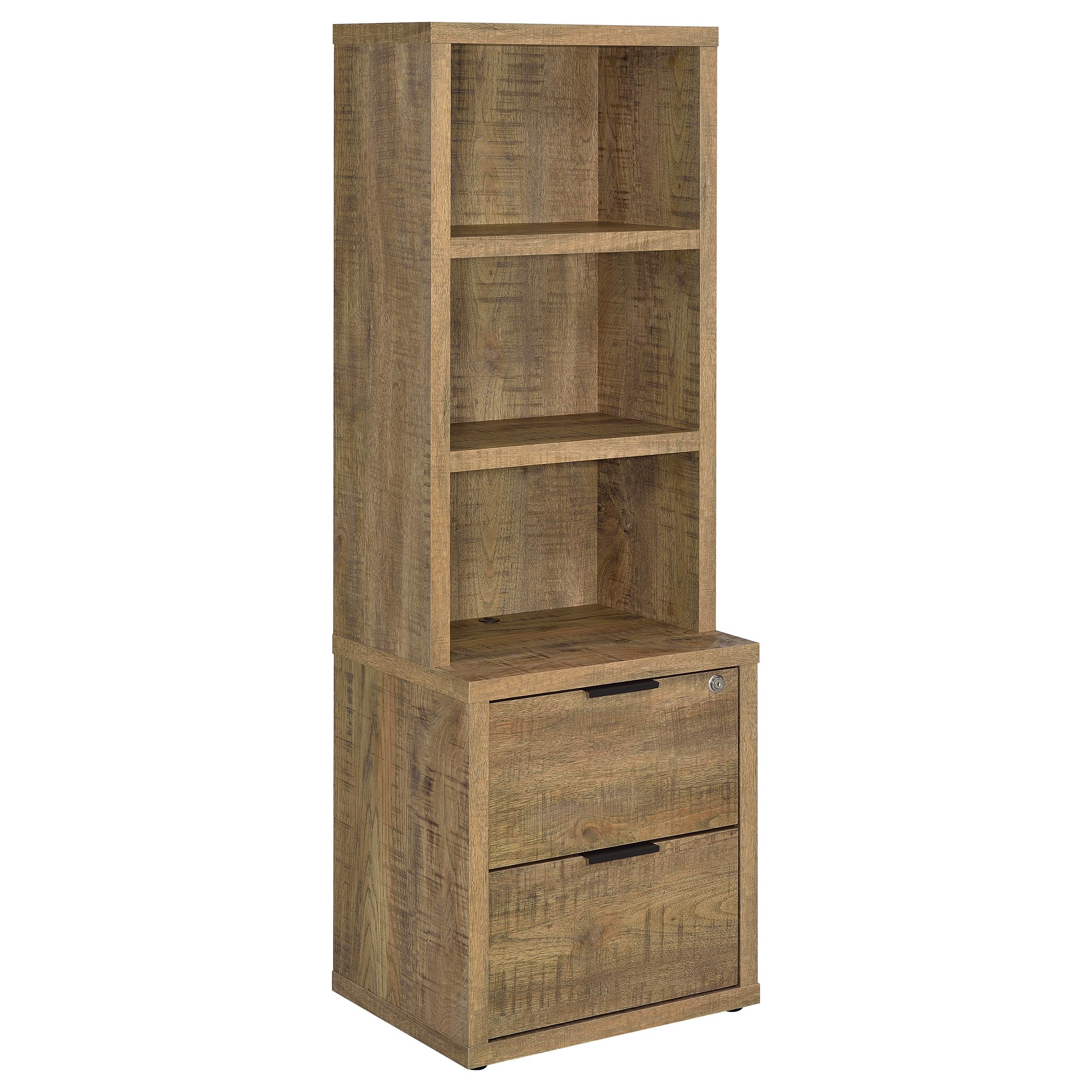 Best Furniture Outlet - Coaster - Westpark 3-shelf Bookcase USB and Lockable Drawer Mango - 802693