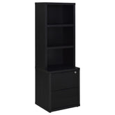Best Furniture Outlet - Coaster - Westpark 3-shelf Bookcase USB and Lockable Drawer Black - 802703