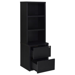 Westpark 3-shelf Bookcase USB and Lockable Drawer Black