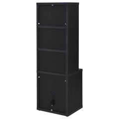 Westpark 3-shelf Bookcase USB and Lockable Drawer Black