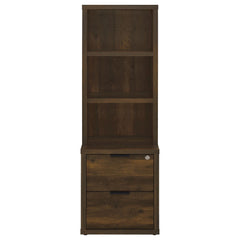 Westpark 3-shelf Bookcase USB and Lockable Drawer Dark Pine