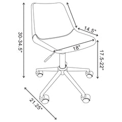 Carnell Upholstered Adjustable Home Office Desk Chair Brown