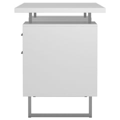 Lawtey 60-inch 2-drawer Computer Desk White High Gloss