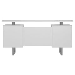 Lawtey 60-inch 2-drawer Computer Desk White High Gloss