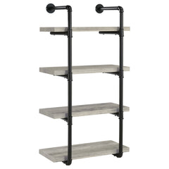 Best Furniture Outlet - Coaster - Elmcrest 24-inch 4-shelf Wall Bookshelf Grey Driftwood - 804416
