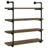 Best Furniture Outlet - Coaster - Elmcrest 39-inch 4-shelf Wall Bookshelf Rustic Oak - 804417
