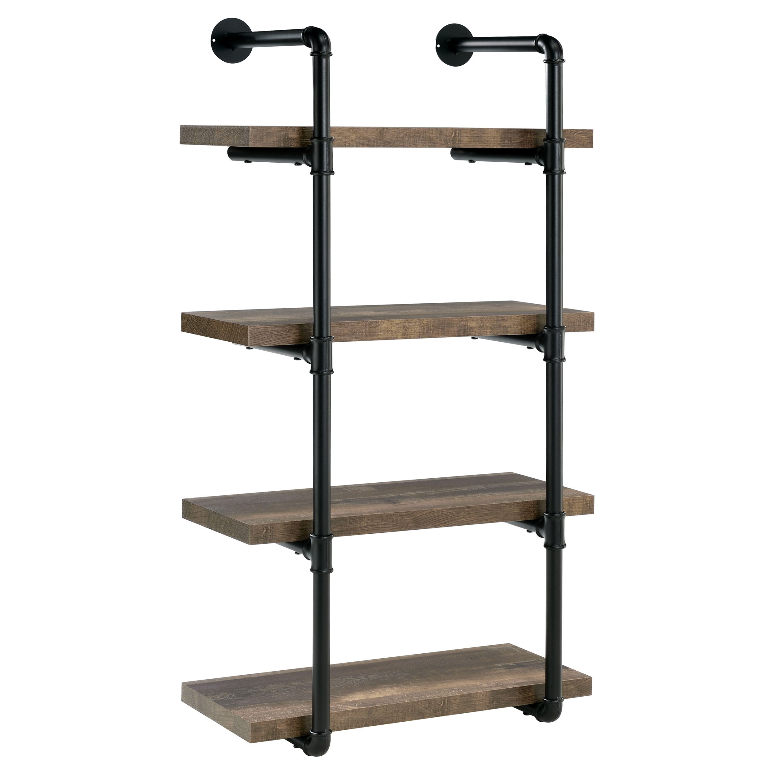 Best Furniture Outlet - Coaster - Elmcrest 24-inch 4-shelf Wall Bookshelf Rustic Oak - 804426