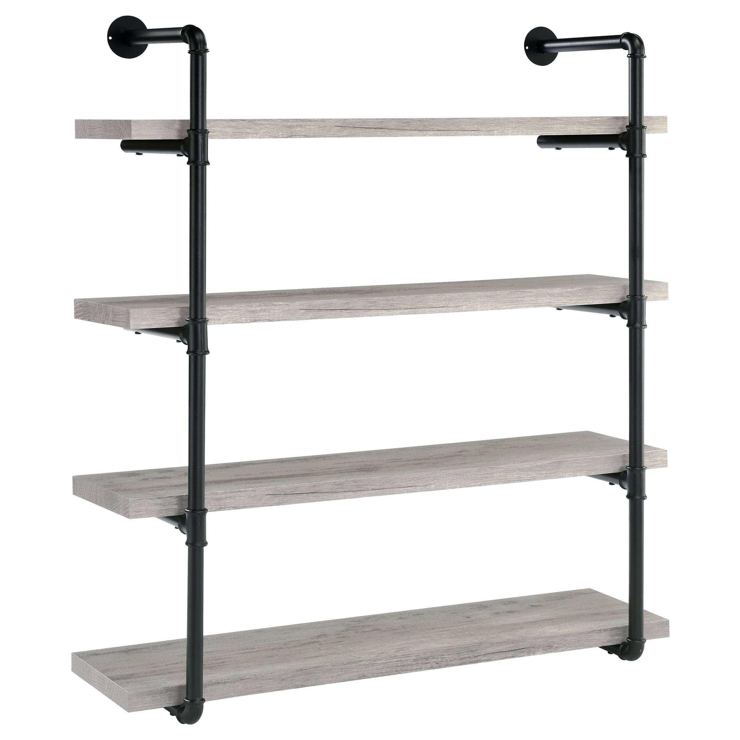 Best Furniture Outlet - Coaster - Elmcrest 39-inch 4-shelf Wall Bookshelf Grey Driftwood - 804427