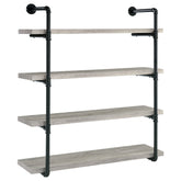 Best Furniture Outlet - Coaster - Elmcrest 39-inch 4-shelf Wall Bookshelf Grey Driftwood - 804427