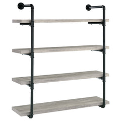 Best Furniture Outlet - Coaster - Elmcrest 39-inch 4-shelf Wall Bookshelf Grey Driftwood - 804427