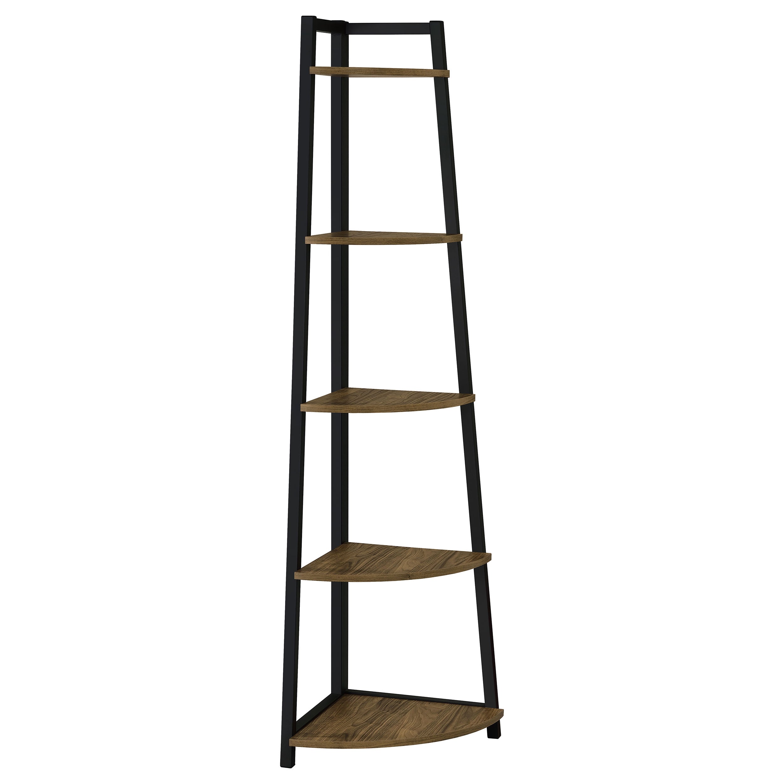 Best Furniture Outlet - Coaster - Jacksonville 63-inch 5-shelf Bookshelf Black and Aged Walnut - 805497