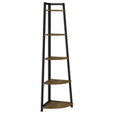 Best Furniture Outlet - Coaster - Jacksonville 63-inch 5-shelf Bookshelf Black and Aged Walnut - 805497