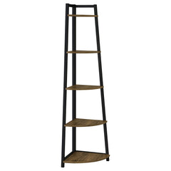 Best Furniture Outlet - Coaster - Jacksonville 63-inch 5-shelf Bookshelf Black and Aged Walnut - 805497