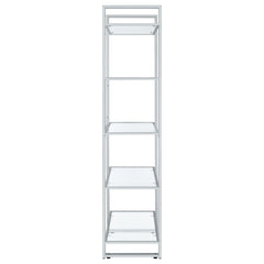 Hartford 79-inch 5-shelf Glass Bookshelf Chrome