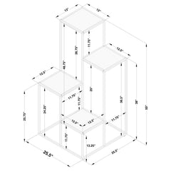 Rito 4-tier Multi-Display Shelf Rustic Brown and Black