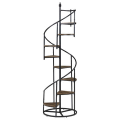 Roseglen 69-inch 8-shelf Staircase Bookshelf Rustic Brown