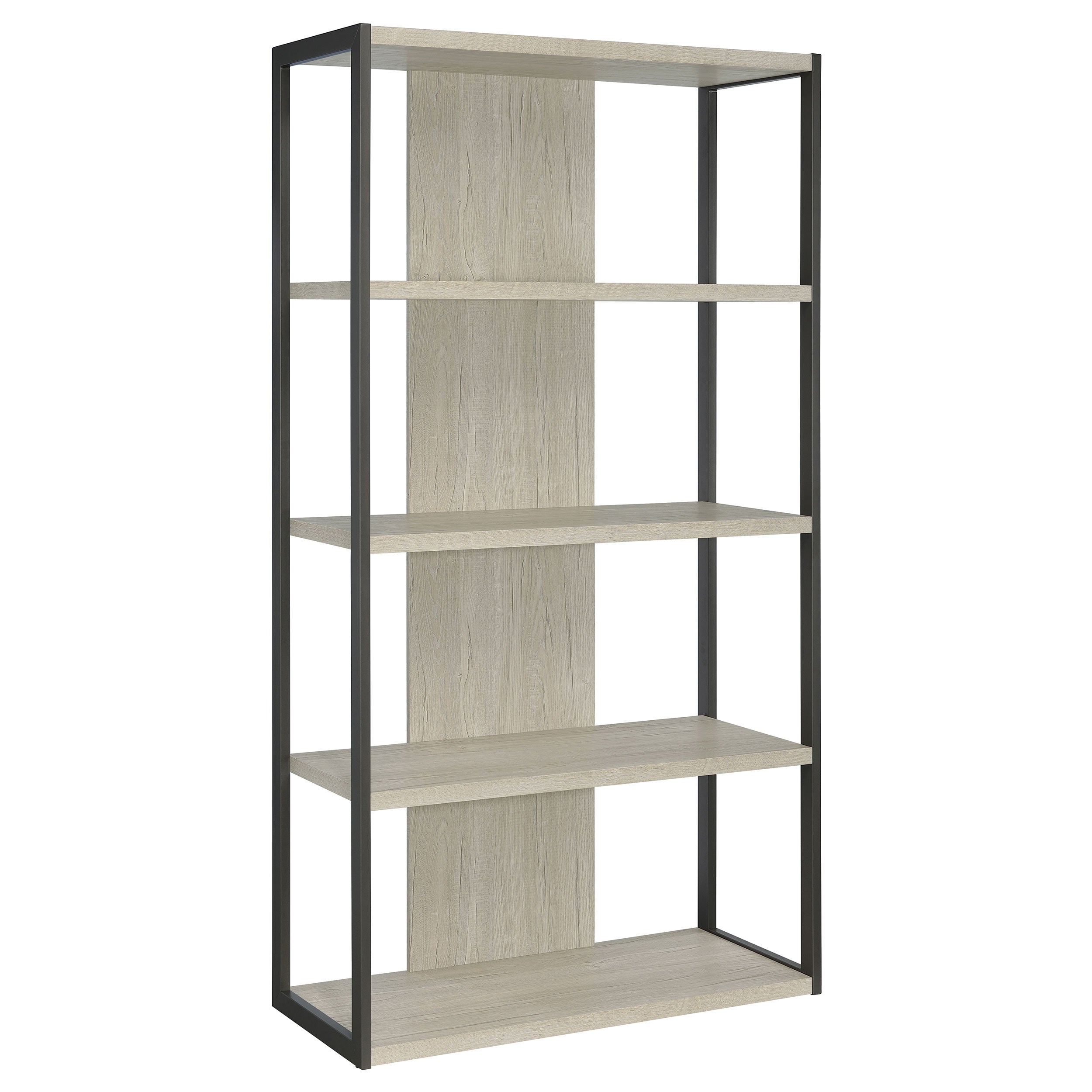 Best Furniture Outlet - Coaster - Loomis 72-inch 4-shelf Bookshelf Whitewashed Grey - 805883