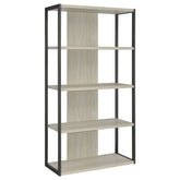 Best Furniture Outlet - Coaster - Loomis 72-inch 4-shelf Bookshelf Whitewashed Grey - 805883