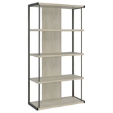 Best Furniture Outlet - Coaster - Loomis 72-inch 4-shelf Bookshelf Whitewashed Grey - 805884