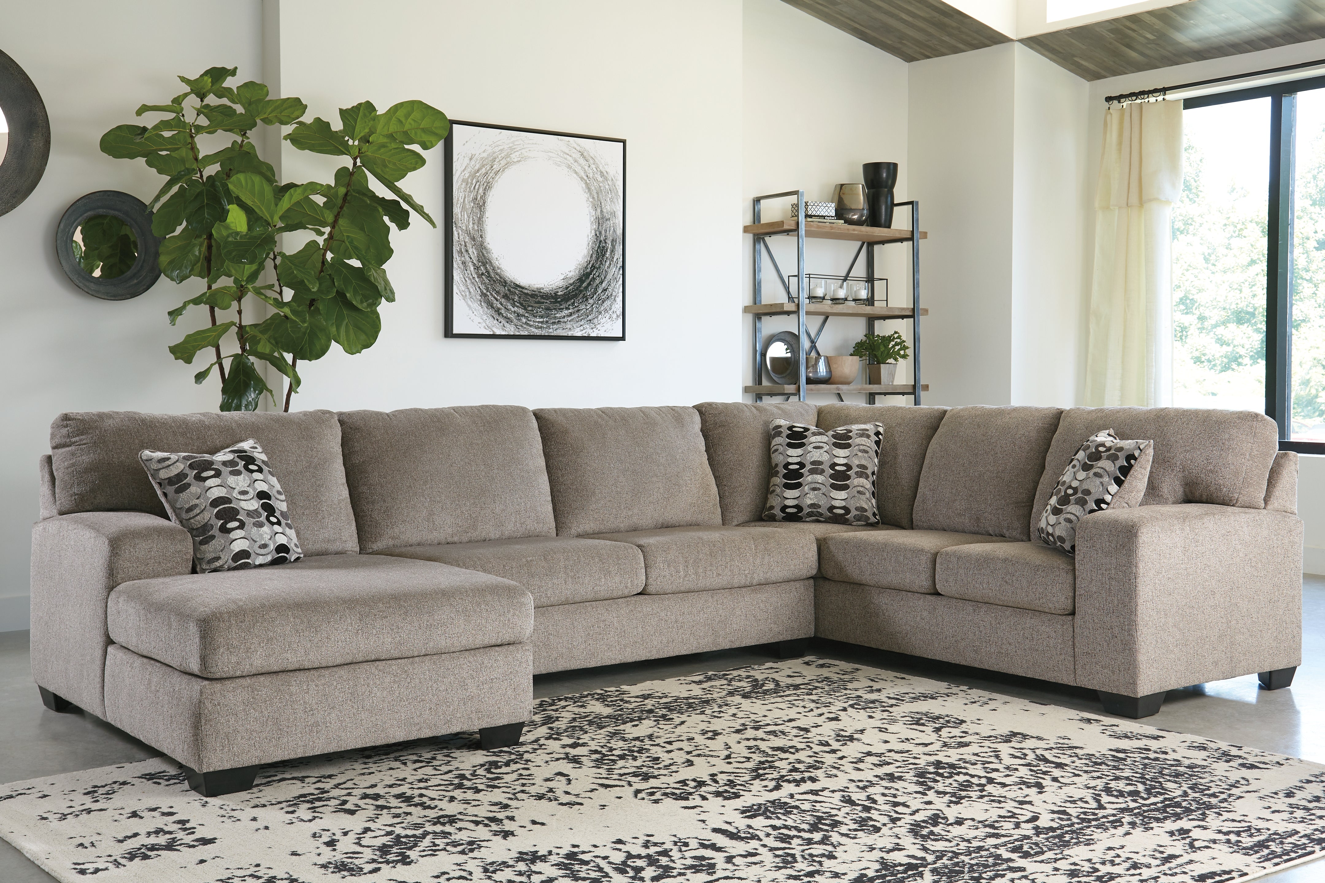 Best Furniture Outlet - Ashley Furniture - Ballinasloe Sectional - RAF 3-Piece Sectional with Chaise / Smoke - 80703S1