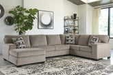 Best Furniture Outlet - Ashley Furniture - Ballinasloe Sectional - RAF 3-Piece Sectional with Chaise / Smoke - 80703S1