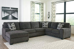 Best Furniture Outlet - Ashley Furniture - Ballinasloe Sectional - RAF 3-Piece Sectional with Chaise / Smoke - 80703S1