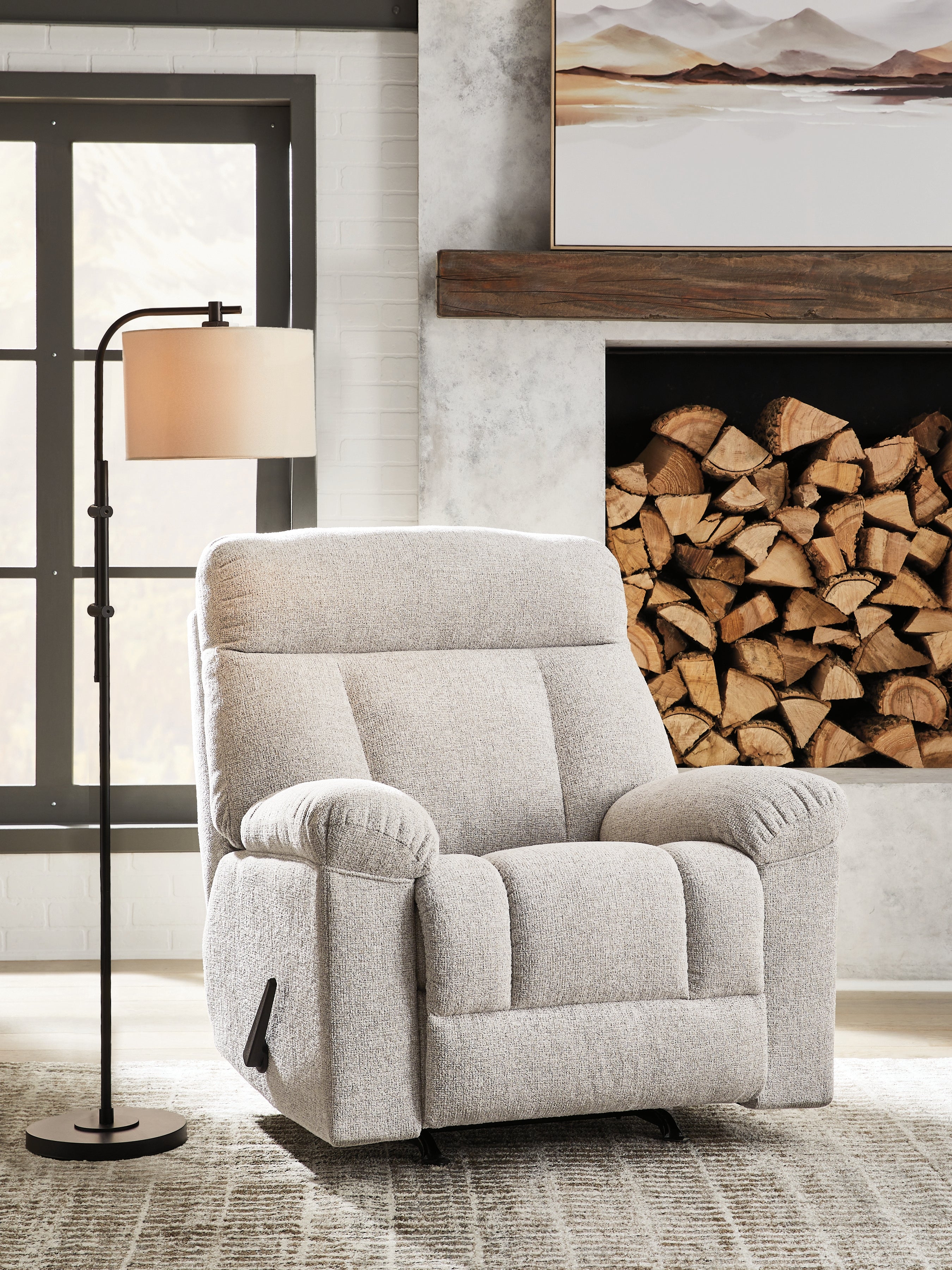 Best Furniture Outlet - Ashley Furniture - Hoyne Park Living Room - Rocker Recliner / Cobble Stone - PC8281525