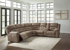 Best Furniture Outlet - Ashley Furniture - Ravenel Sectional - 4-Piece Power Reclining Sectional / Fossil - 83106S4