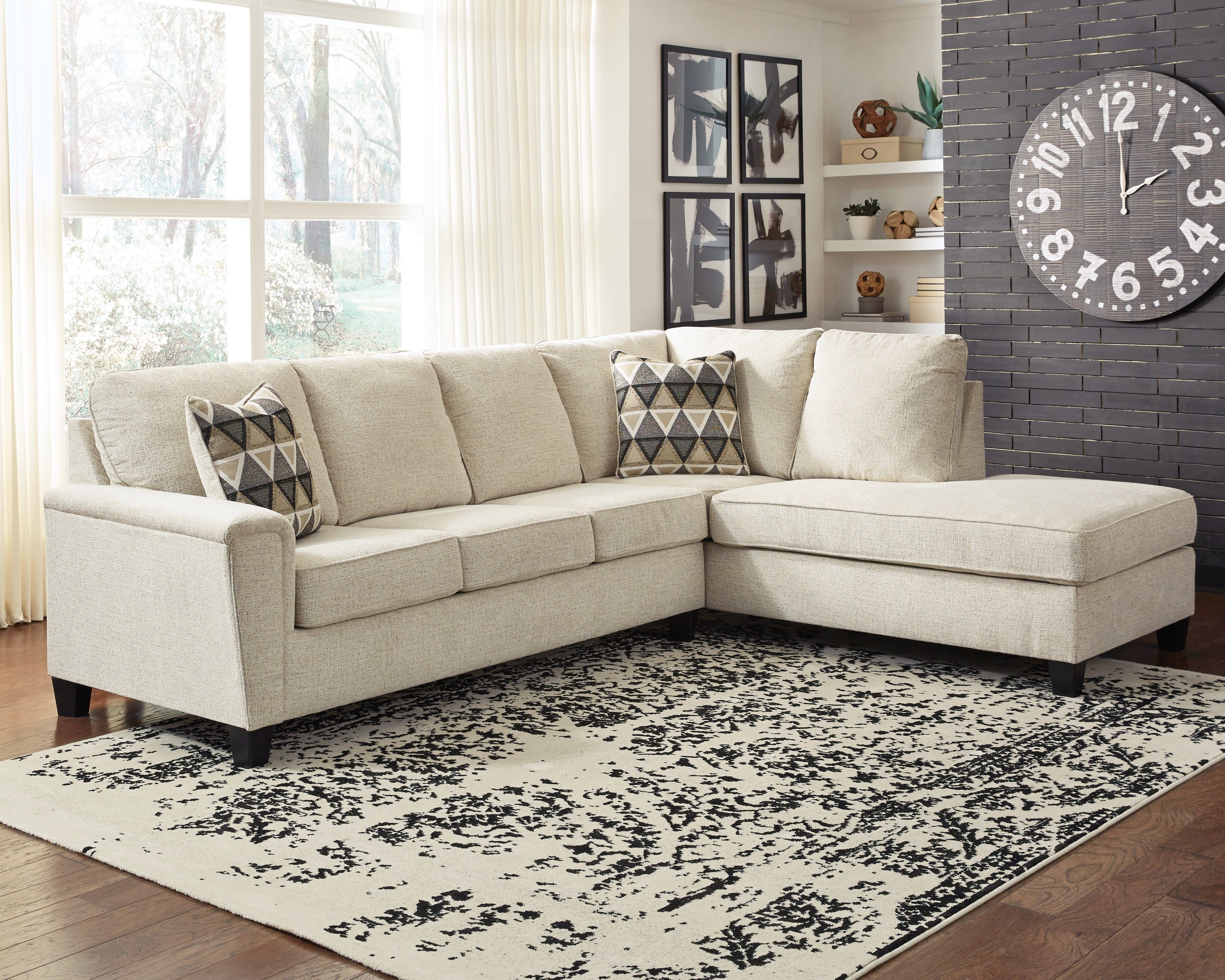 Best Furniture Outlet - Ashley Furniture - Abinger Sectional - LAF 2-Piece Sectional with Chaise / Natural - 83904S2