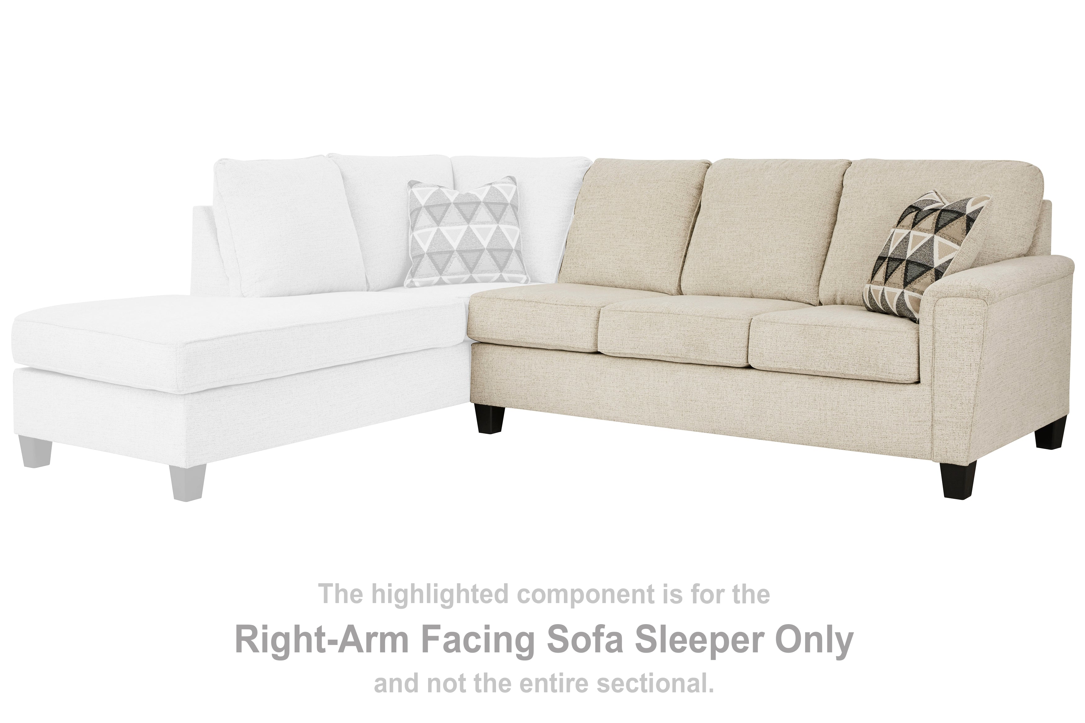 Best Furniture Outlet - Ashley Furniture - Abinger Sectional - RAF Sofa Sleeper / Natural - 8390470