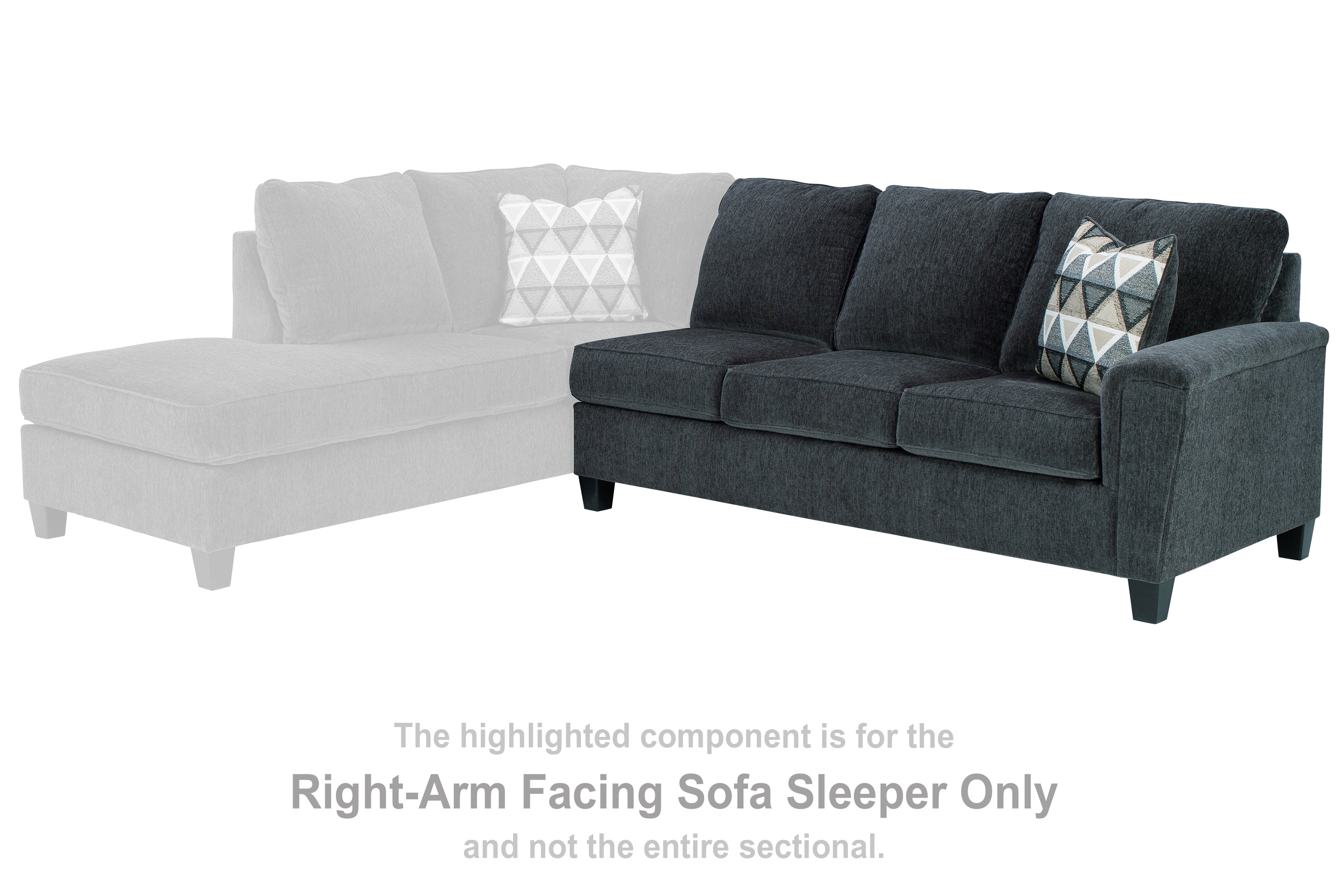 Best Furniture Outlet - Ashley Furniture - Abinger Sectional - RAF Sofa Sleeper / Smoke - 8390570