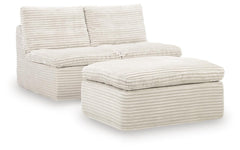 Best Furniture Outlet - Ashley Furniture - Fannin Sectional - 2 Armless Chairs w/Otto (3/CN) / Ivory - PC8430431