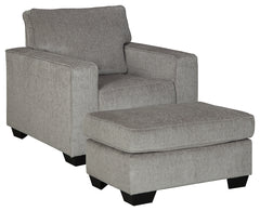 Best Furniture Outlet - Ashley Furniture - Altari Chair and Ottoman - Chair and Ottoman / Alloy - 87214U4